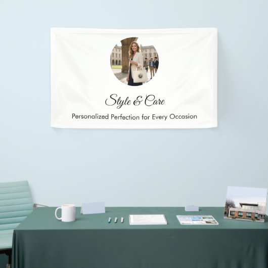 Aangepaste afbeelding tekst professioneel wit disp spandoek (Beurs)