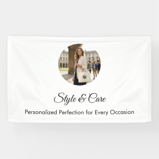 Aangepaste afbeelding tekst professioneel wit disp spandoek (Horizontaal)