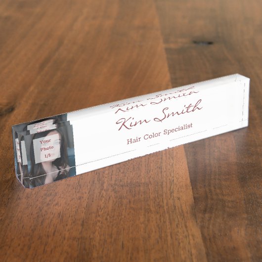 Aangepaste Afbeelding Topaz Naam Professional Tite Naambordje (Zijkant)