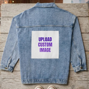 Aangepaste afbeelding uploaden - Voeg uw eigen afb Denim Jacket