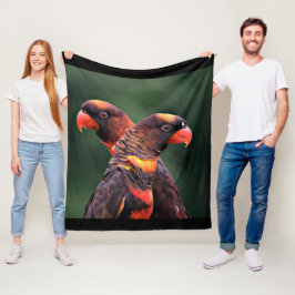 Aangepaste afbeelding van twee liefhebbende papega fleece deken