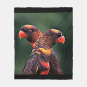 Aangepaste afbeelding van twee liefhebbende papega fleece deken (Voorkant)