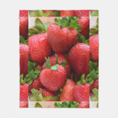 Aangepaste afbeelding van zoete en sappige aardbei fleece deken (Voorkant)