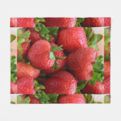 Aangepaste afbeelding van zoete en sappige aardbei fleece deken (Voorkant (Horizontaal))