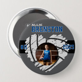 Aangepaste Afbeelding Volleybal Speler gepersonali Ronde Button 4,0 Cm