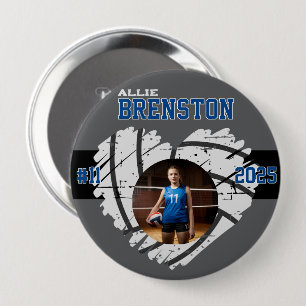 Aangepaste Afbeelding Volleybal Speler gepersonali Ronde Button 4,0 Cm