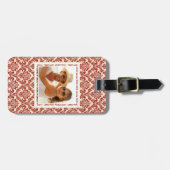 Aangepaste afbeelding voor foto-Damaspatroon Bagagelabel (Voorkant horizontaal)