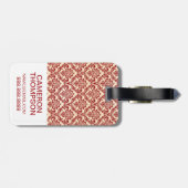 Aangepaste afbeelding voor foto-Damaspatroon Bagagelabel (Achterkant horizontaal)