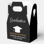 Aangepaste afbeelding zwart gefeliciteerd Graduati Bedankdoosjes (Geopend)