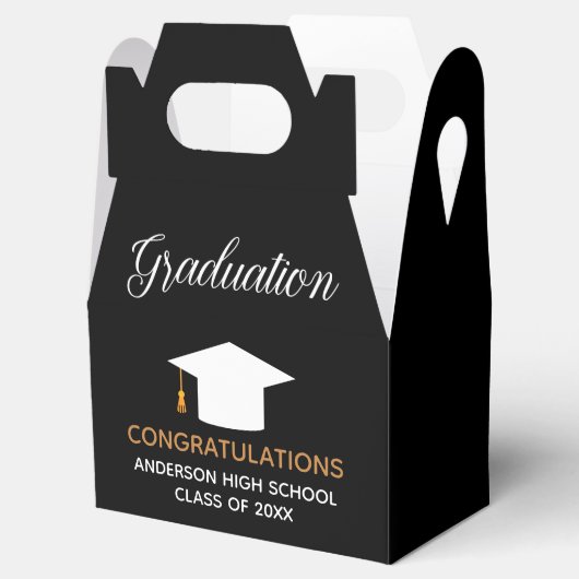 Aangepaste afbeelding zwart gefeliciteerd Graduati Bedankdoosjes (Geopend)
