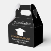 Aangepaste afbeelding zwart gefeliciteerd Graduati Bedankdoosjes (Voorkant Zijde)