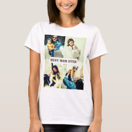 Aangepaste afbeeldingen x4 met tekst t-shirt