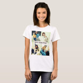 Aangepaste afbeeldingen x4 met tekst t-shirt (Voorkant volledig)