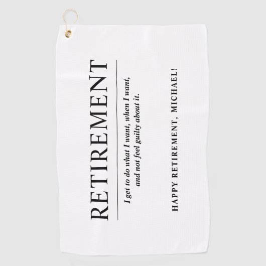 Aangepaste afboeking op maat golfhanddoek (Voorkant)