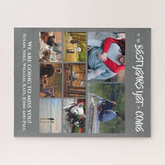 Aangepaste afboeking van foto's | 8 houtskool grij legpuzzel (Horizontaal)