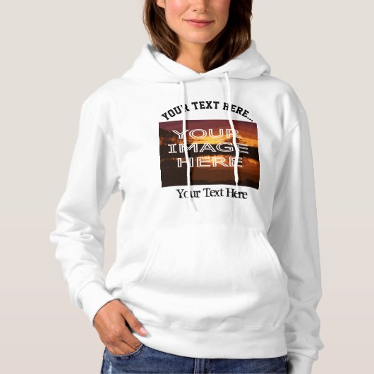 Aangepaste afdruk Gepersonaliseerde foto Hoodie (Voorkant)
