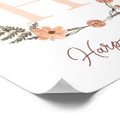 Aangepaste afdruk Initiaal | Monogram wilde bloeme Poster (Hoek)