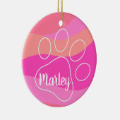 Aangepaste afdruk Pet Paw Keramisch Ornament (Rechts)
