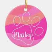 Aangepaste afdruk Pet Paw Keramisch Ornament (Voorkant)