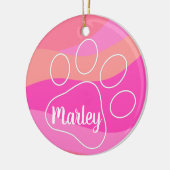 Aangepaste afdruk Pet Paw Keramisch Ornament (Links)