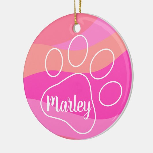 Aangepaste afdruk Pet Paw Keramisch Ornament (Links)