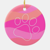 Aangepaste afdruk Pet Paw Keramisch Ornament (Achterkant)