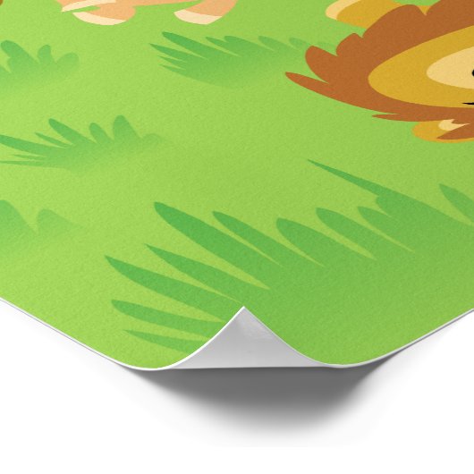 Aangepaste afdruk van cartoon Lion Pride Poster (Hoek)