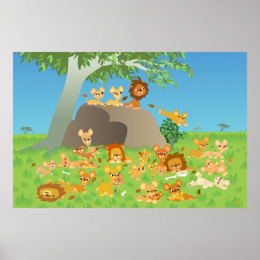 Aangepaste afdruk van cartoon Lion Pride Poster (Voorkant)