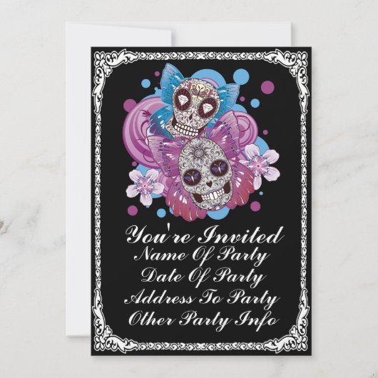 Aangepaste afdruk vlinder Suikerpartij nodigt Kaart (Voorkant)