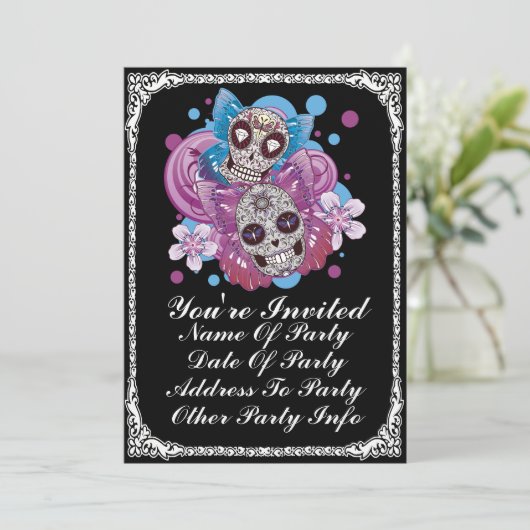 Aangepaste afdruk vlinder Suikerpartij nodigt Kaart (Staand voorkant)