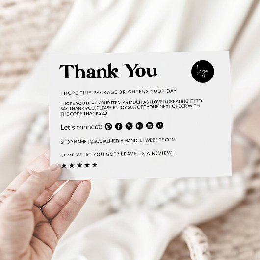 Aangepaste afdrukbare bedankkaart