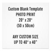 Aangepaste afdrukbare Sjabloon van 20 x 20 inch vo Foto Afdruk (Voorkant)
