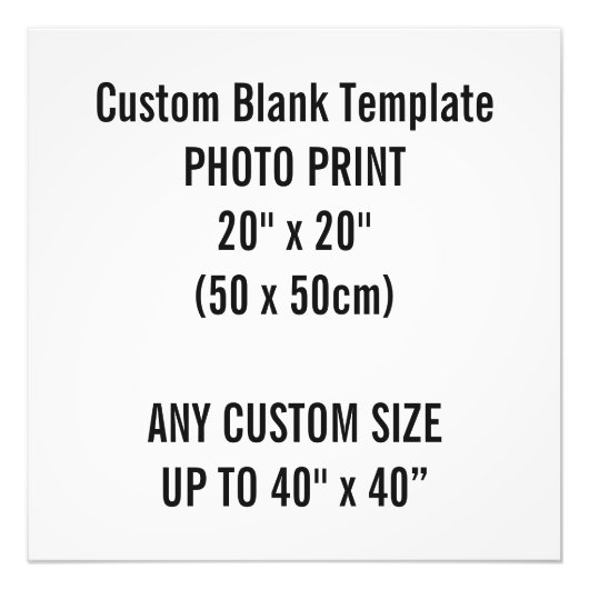 Aangepaste afdrukbare Sjabloon van 20 x 20 inch vo Foto Afdruk (Voorkant)