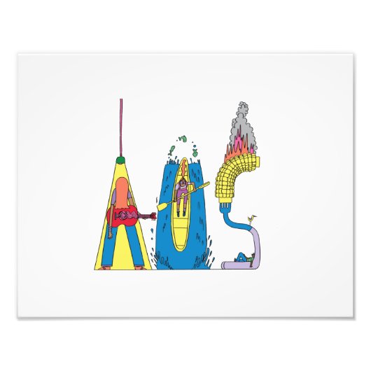 Aangepaste afdrukken | AUSTIN, TX (AUS) Foto Afdruk (Voorkant)