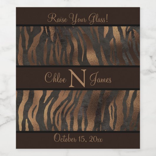 Aangepaste afdrukken van Monogram proefdieren Wijn Etiket (Enkel label)