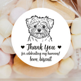 Aangepaste Affenpinscher-hond-huwelijksgunststicke Ronde Sticker