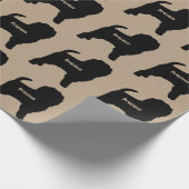 Aangepaste Affenpinscher Hondenras Silhouet Cadeaupapier (Hoek)