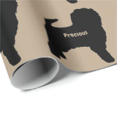 Aangepaste Affenpinscher Hondenras Silhouet Cadeaupapier (Rol Hoek)