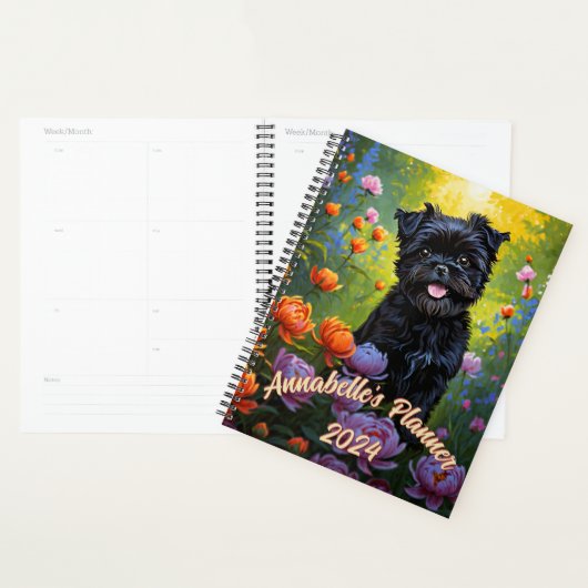 Aangepaste Affenpinscher Planner, Natuur-geïnspire Planner (Display)