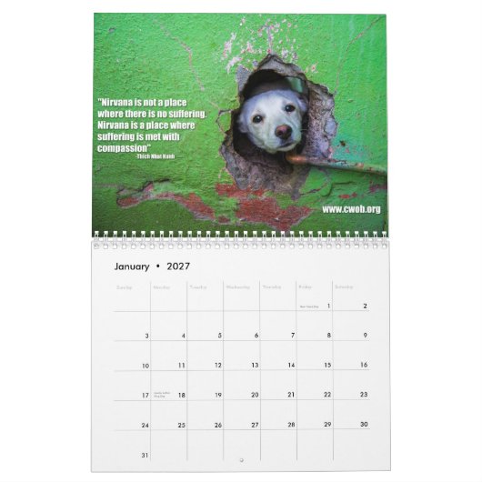 Aangepaste afgedrukte agenda kalender (Jan 2027)
