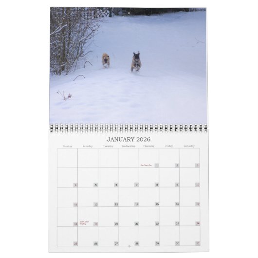Aangepaste afgedrukte agenda kalender (Jan 2026)