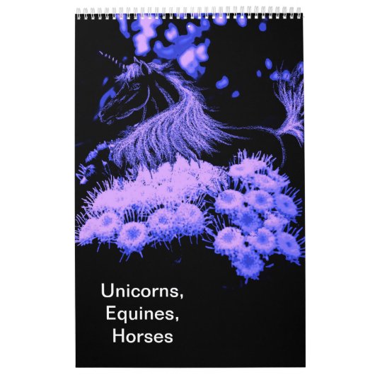 Aangepaste afgedrukte agenda, UNICORNS, EQUINES, H Kalender (Hoes)