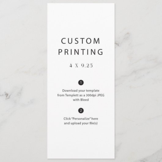 Aangepaste afgedrukte bruiloft menu Sjabloon (Achterkant)