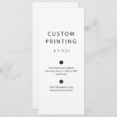 Aangepaste afgedrukte bruiloft menu Sjabloon (Voorkant / Achterkant)