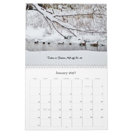 Aangepaste afgedrukte kalenderscènes van Oswego Co Kalender (Jan 2027)