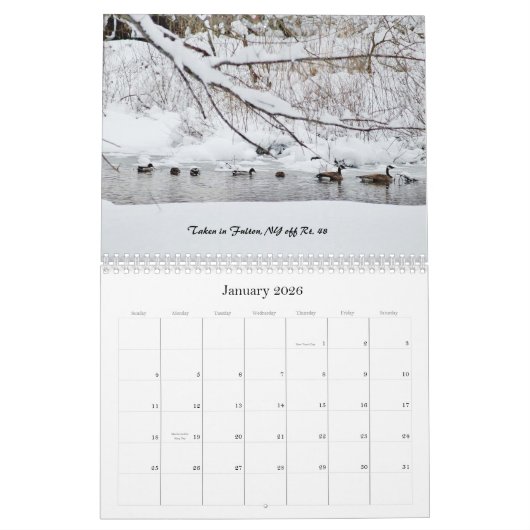 Aangepaste afgedrukte kalenderscènes van Oswego Co Kalender (Jan 2026)