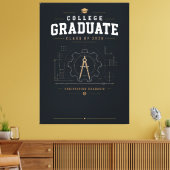 Aangepaste afgestudeerde ingenieur aan de universi canvas afdruk (Insitu (Woonkamer))