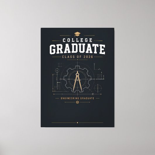 Aangepaste afgestudeerde ingenieur aan de universi canvas afdruk (Voorkant)