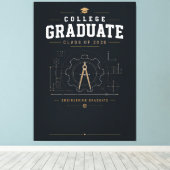 Aangepaste afgestudeerde ingenieur aan de universi canvas afdruk (Insitu (Houten vloer))