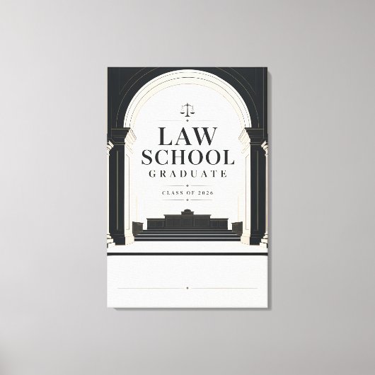 Aangepaste afgestudeerde rechtenstudent 2026 recht canvas afdruk (Voorkant)